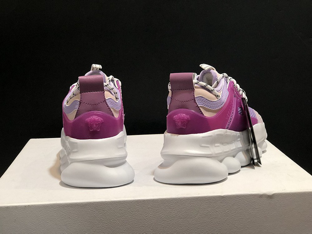 V*ERSACE CHAIN REACTION SNEAKERS PURPLE&PINK&WHITE