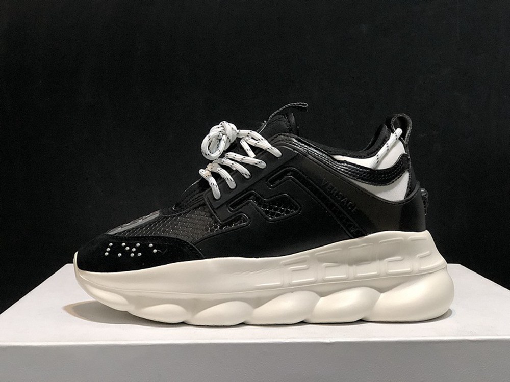 V*ERSACE CHAIN REACTION SNEAKERS BLACK&WHITE&RED