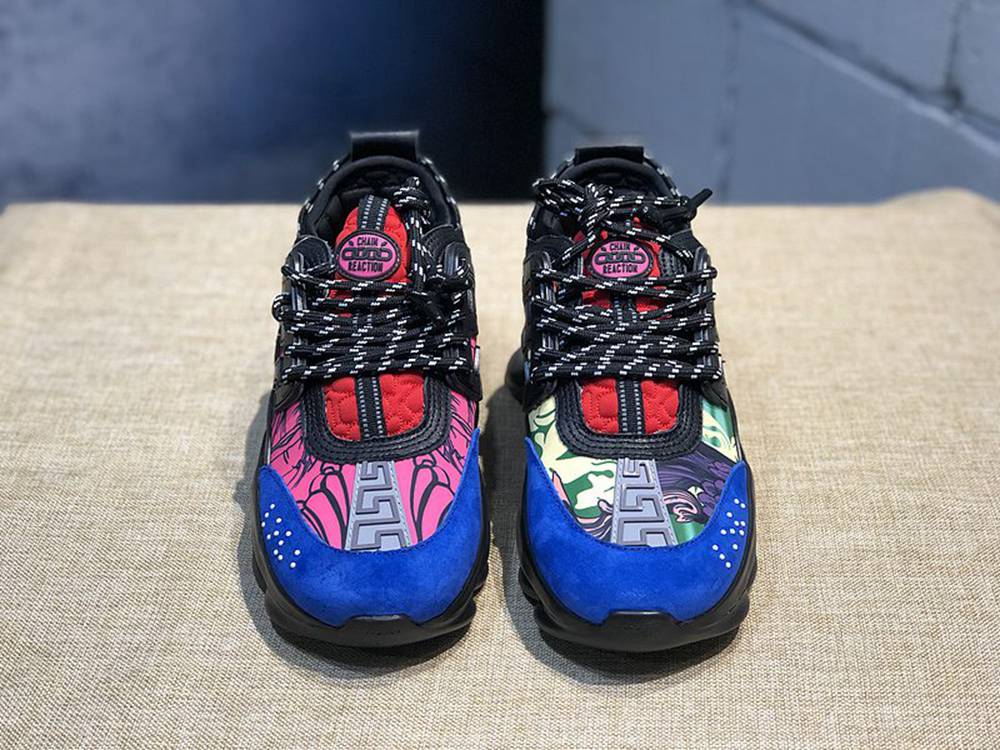 V*ERSACE CHAIN REACTION SNEAKERS BLUE&BLACK&RED
