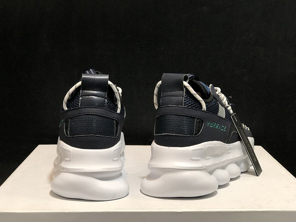 V*ERSACE CHAIN REACTION SNEAKERS BLACK&WHITE&BLUE&RED