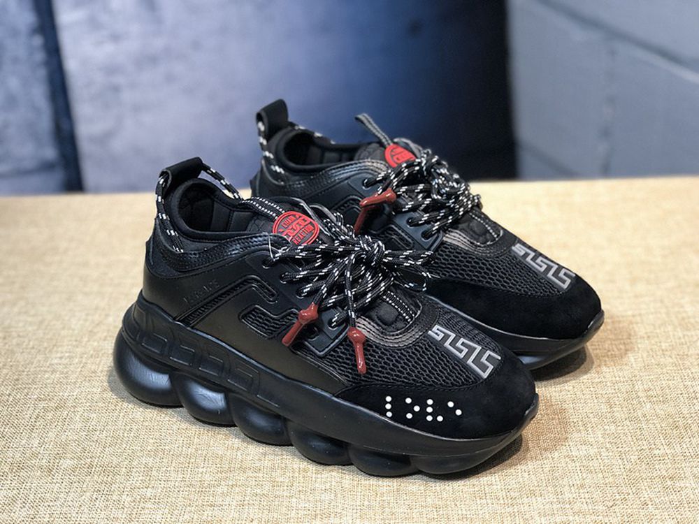 V*ERSACE CHAIN REACTION SNEAKERS BLACK&RED