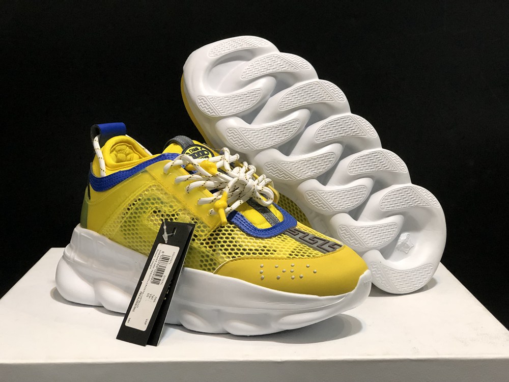 V*ERSACE CHAIN REACTION SNEAKERS YELLOW