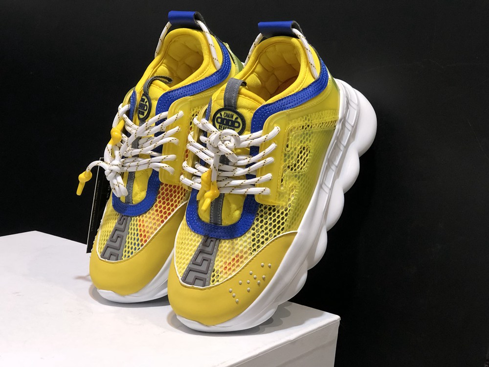 V*ERSACE CHAIN REACTION SNEAKERS YELLOW