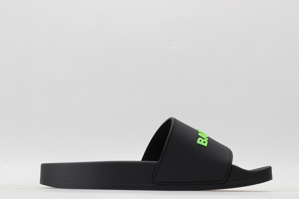 BLG Rubber Slides Black Fluo Green