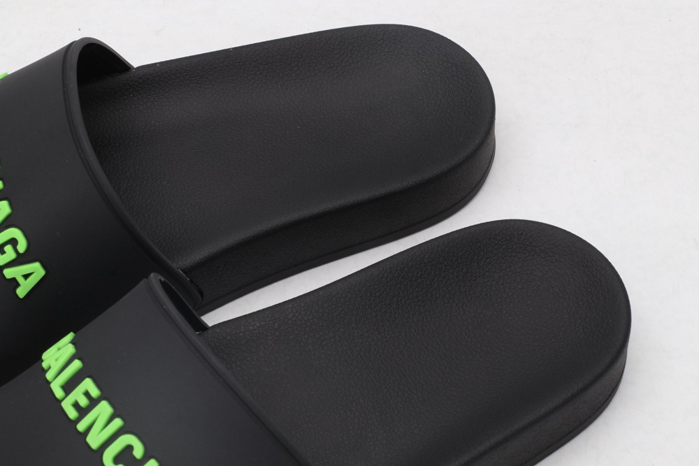 BLG Rubber Slides Black Fluo Green