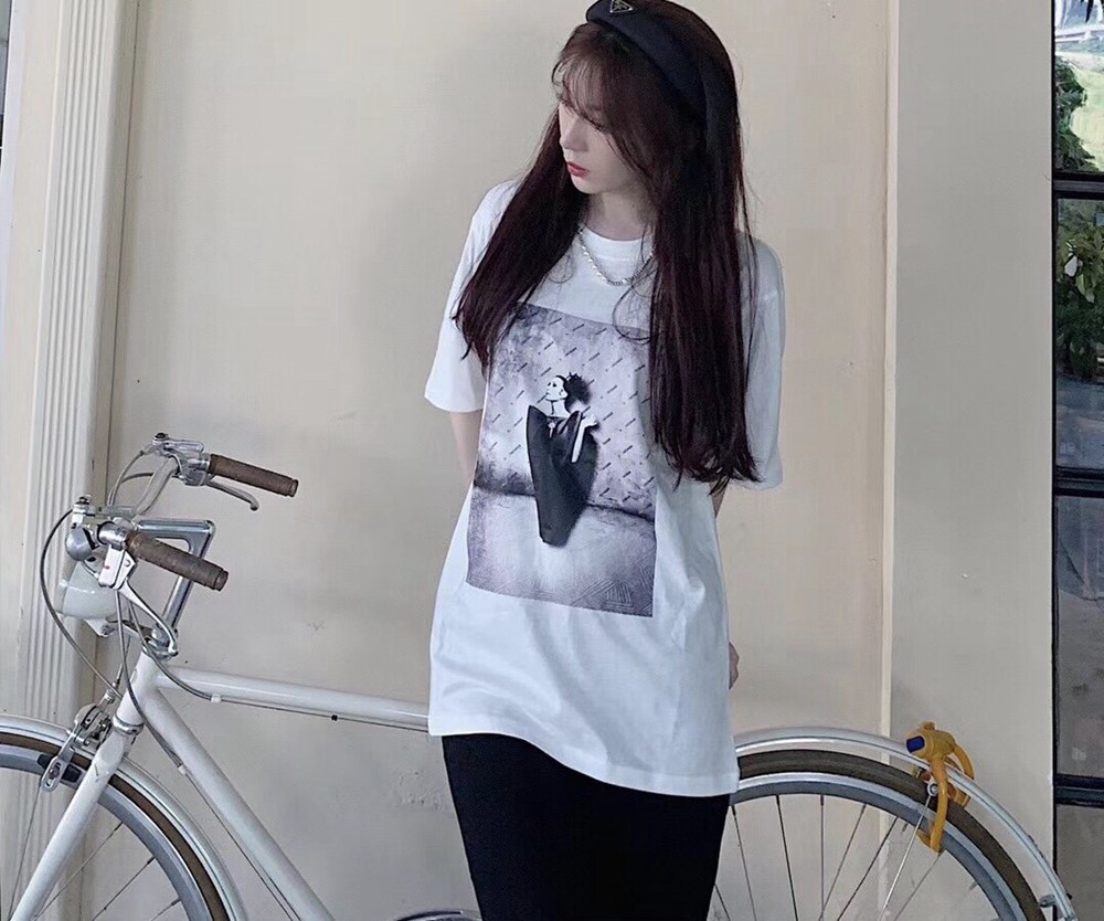 Ba1en*iaga 1961s retro vintage high-definition portrait print short sleeve