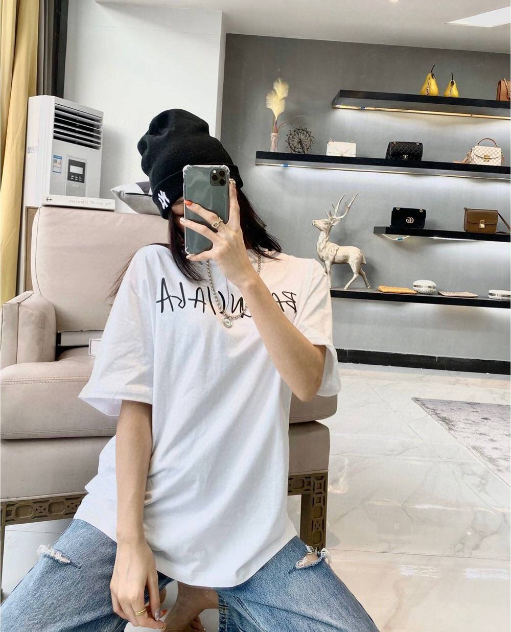 Ba1en*iaga BLCG 20ss hand-painted logo logo printing short sleeve