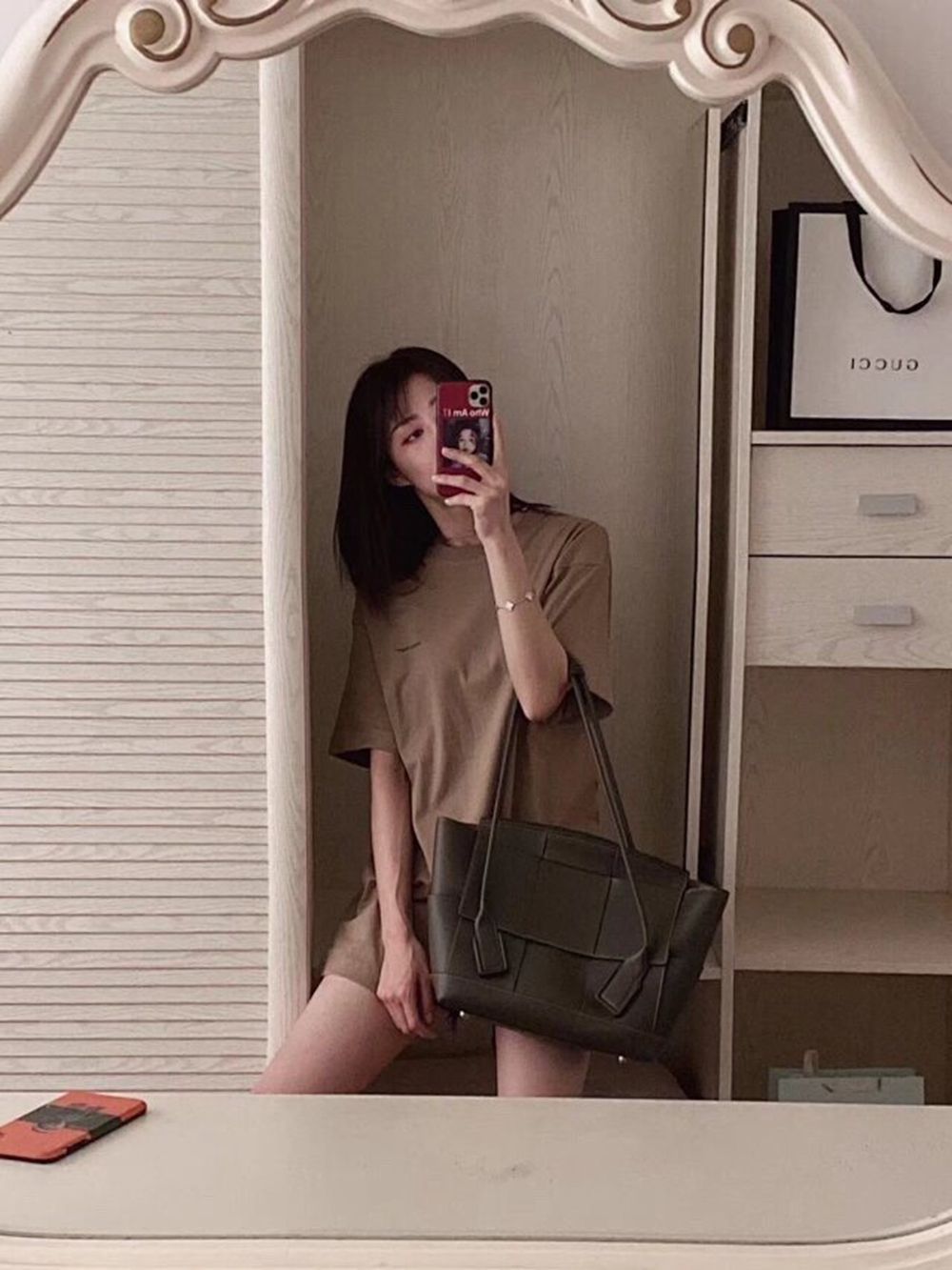 Ba1en*iaga BLCG 20SS small logo wheat short sleeve T-shirt