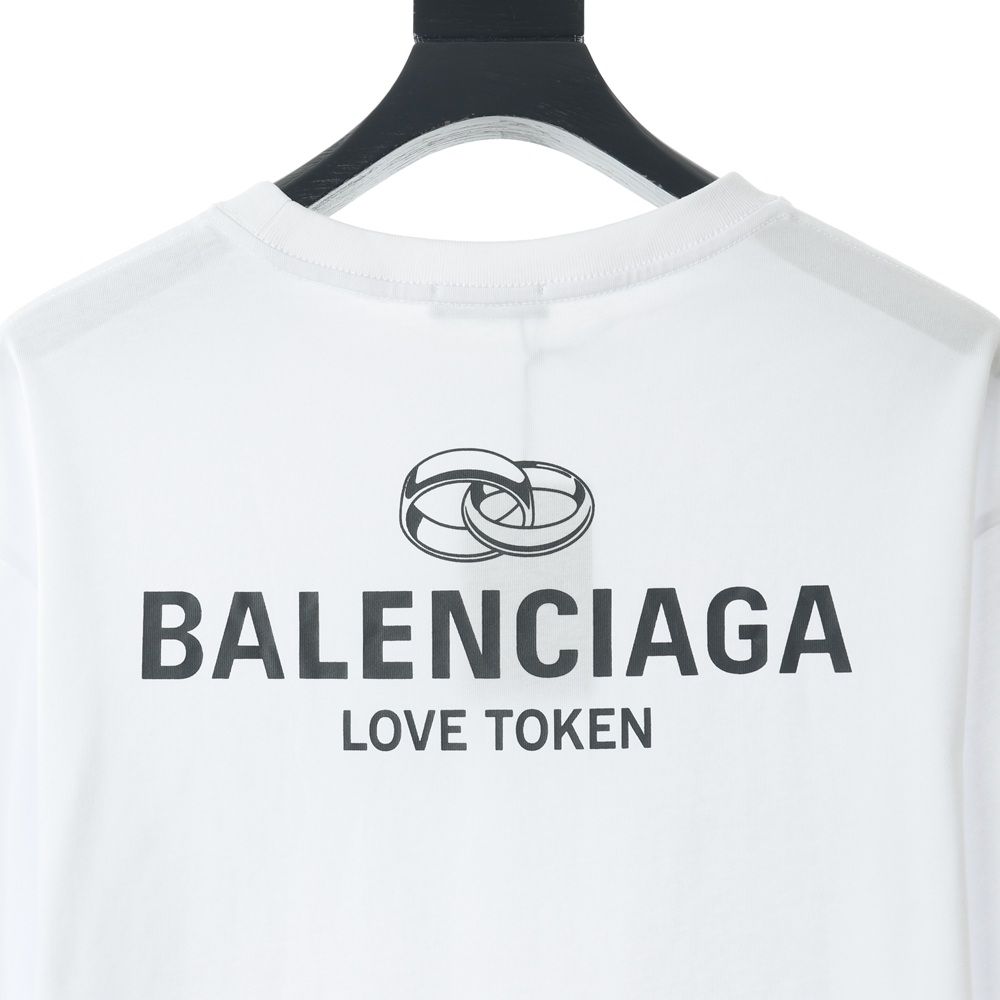 Ba1en*iaga BLCG Love ring round neck short sleeve T-shirt