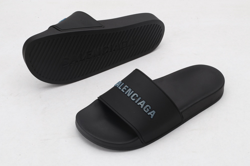 BLG Rubber Slides Black Fluo Blue