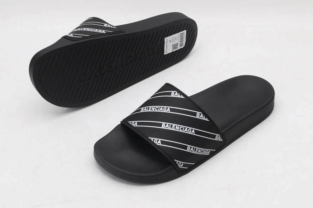 BLG Rubber Slides Stripe Logo Piscine - Black