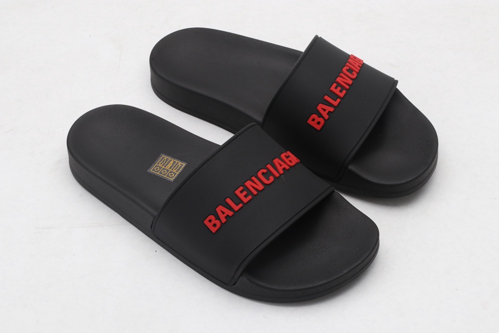 BLG Rubber Slides Black Fluo Red