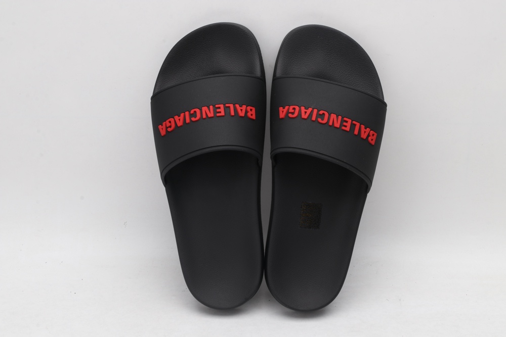 BLG Rubber Slides Black Fluo Red