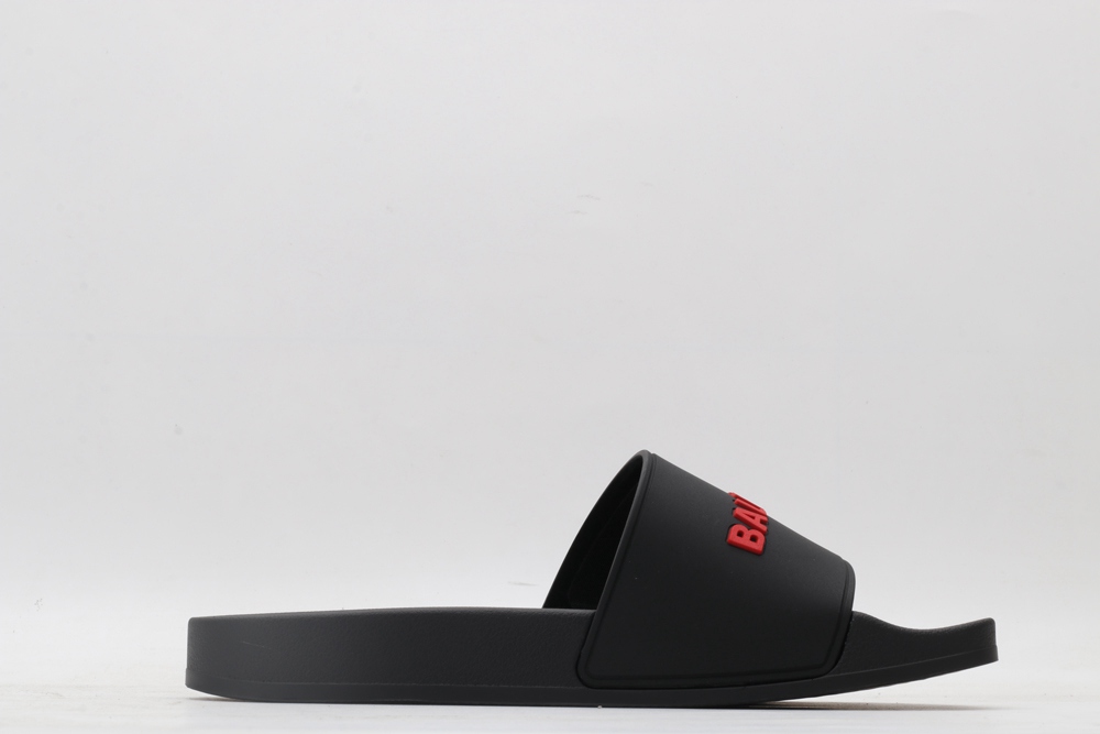 BLG Rubber Slides Black Fluo Red