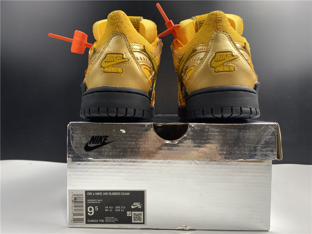 Off-White x Air Rubber Dunk University Gold( CU6015 700)