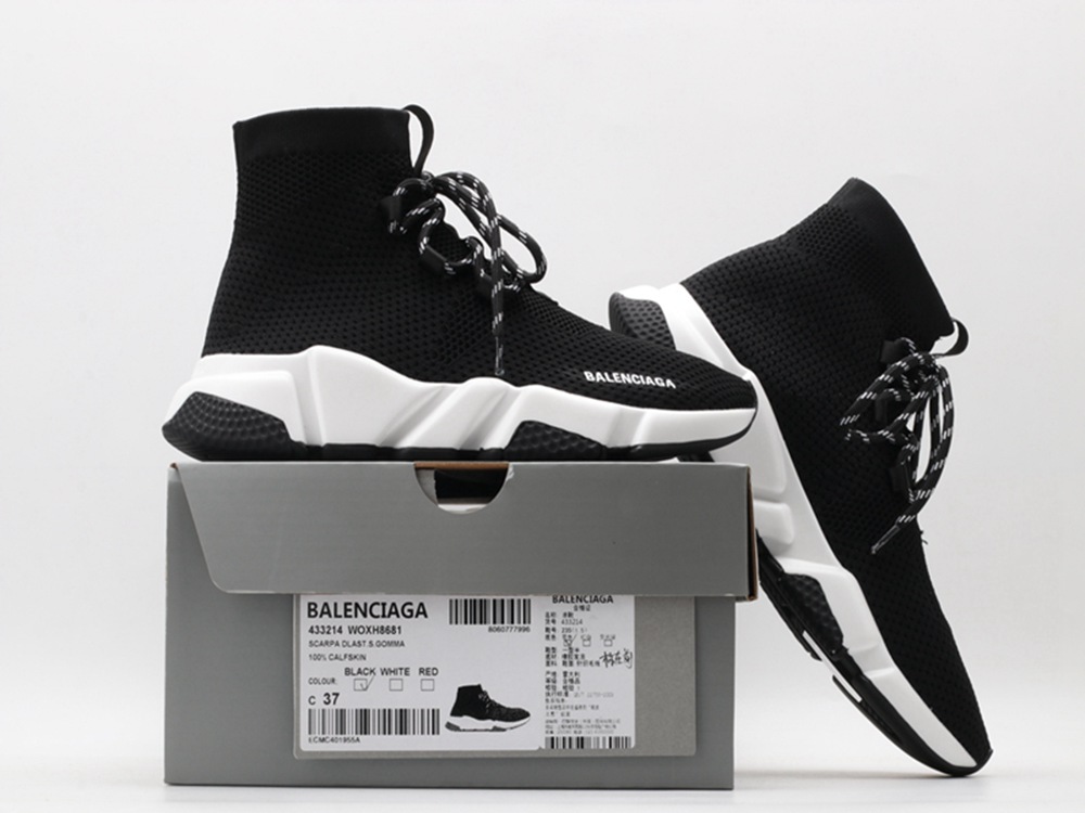 BLG Lace-up Knit Sock Black