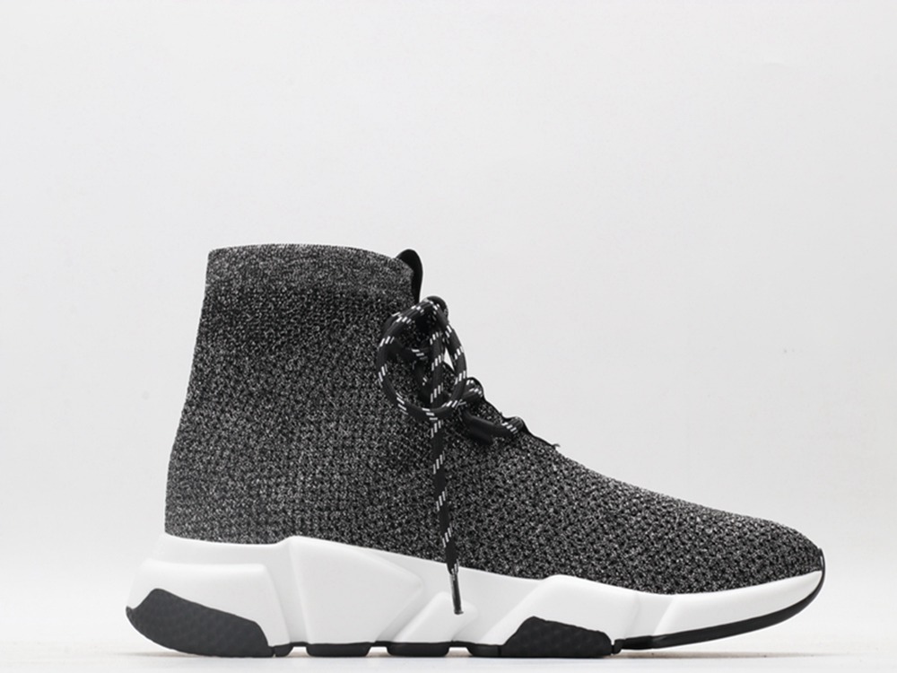 BLG Lace-up Knit Sock Gray