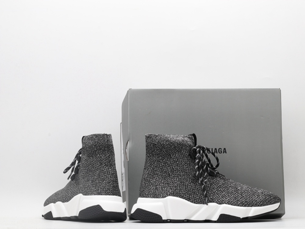 BLG Lace-up Knit Sock Gray