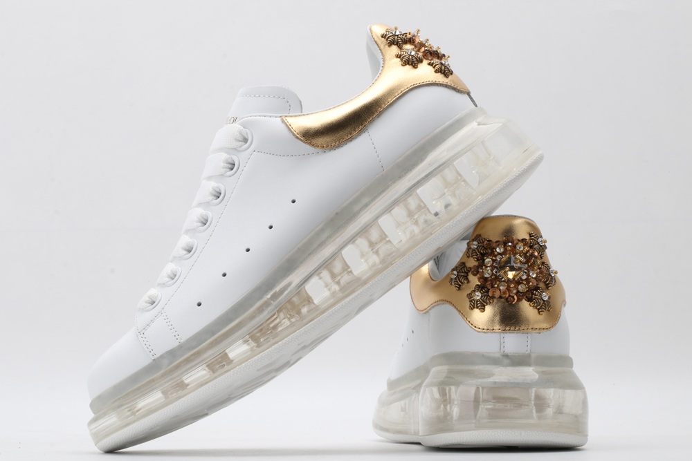 AMQ oversized sneakers with gold heel