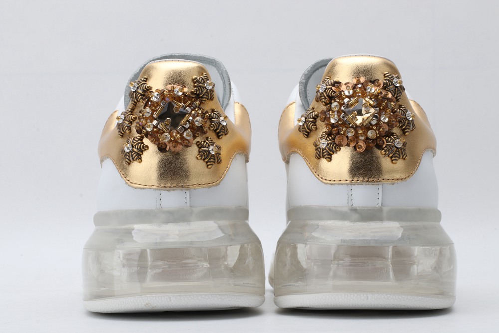 AMQ oversized sneakers with gold heel