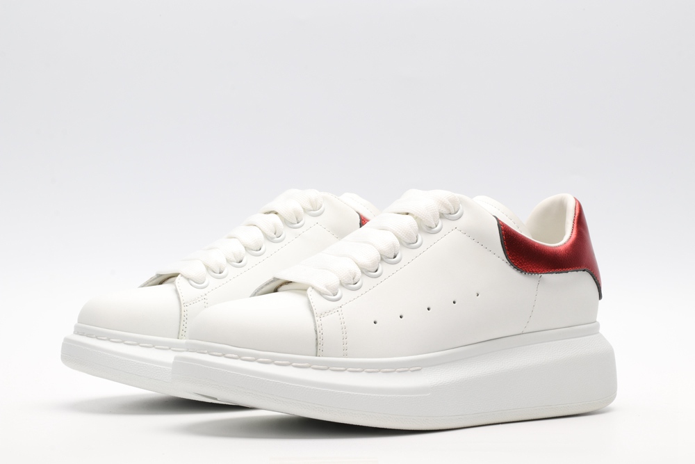 AMQ red foil embellished chunky leather sneakers