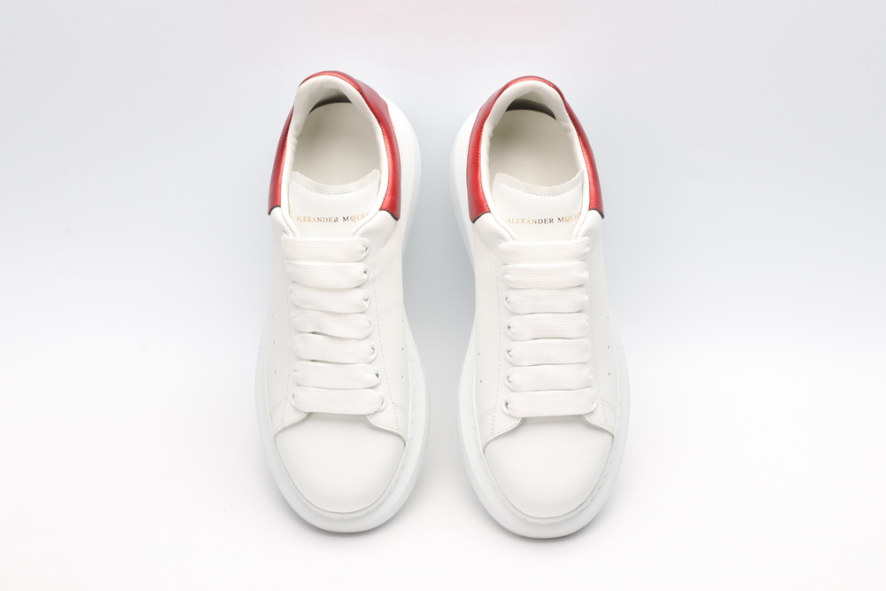 AMQ red foil embellished chunky leather sneakers