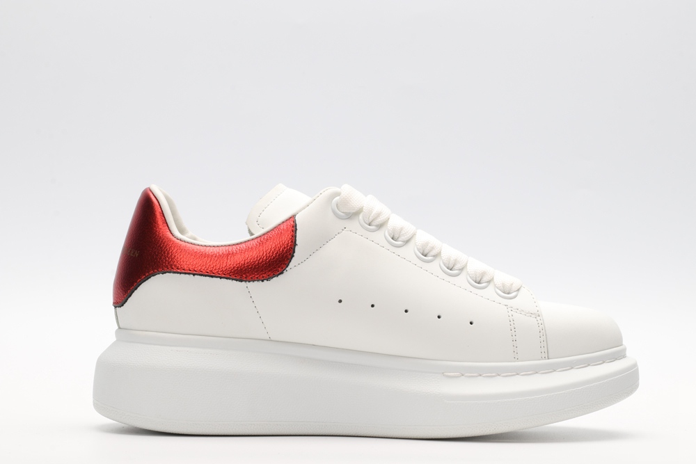 AMQ red foil embellished chunky leather sneakers