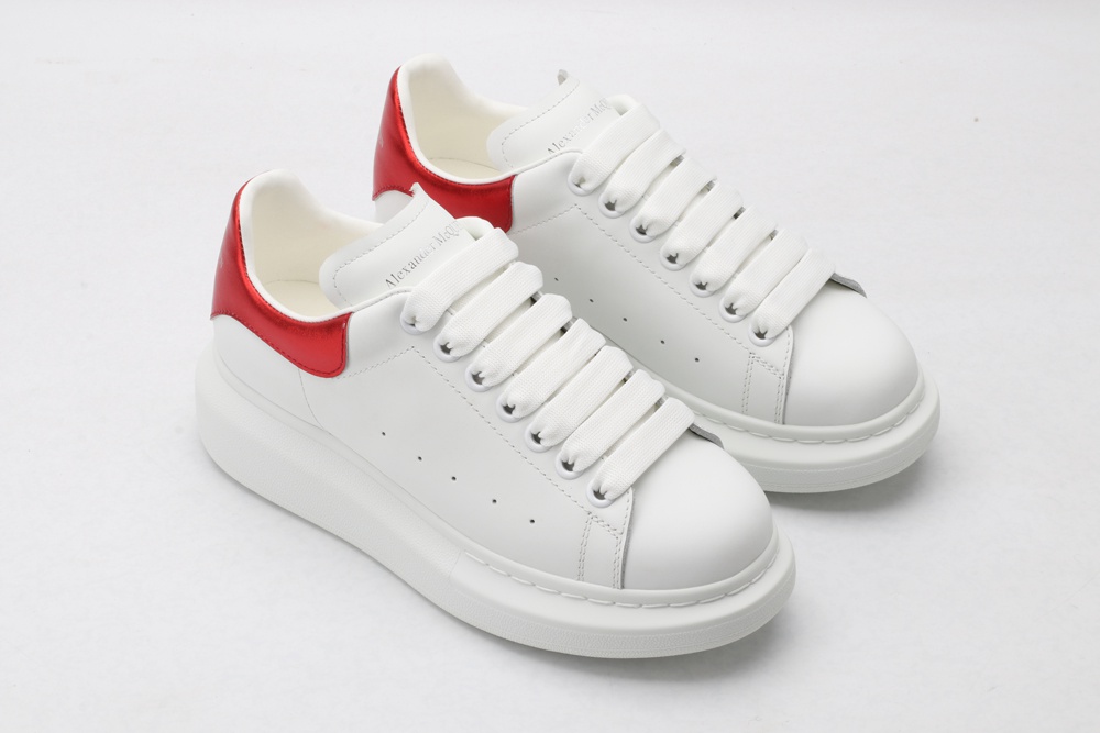AMQ red foil embellished chunky leather sneakers