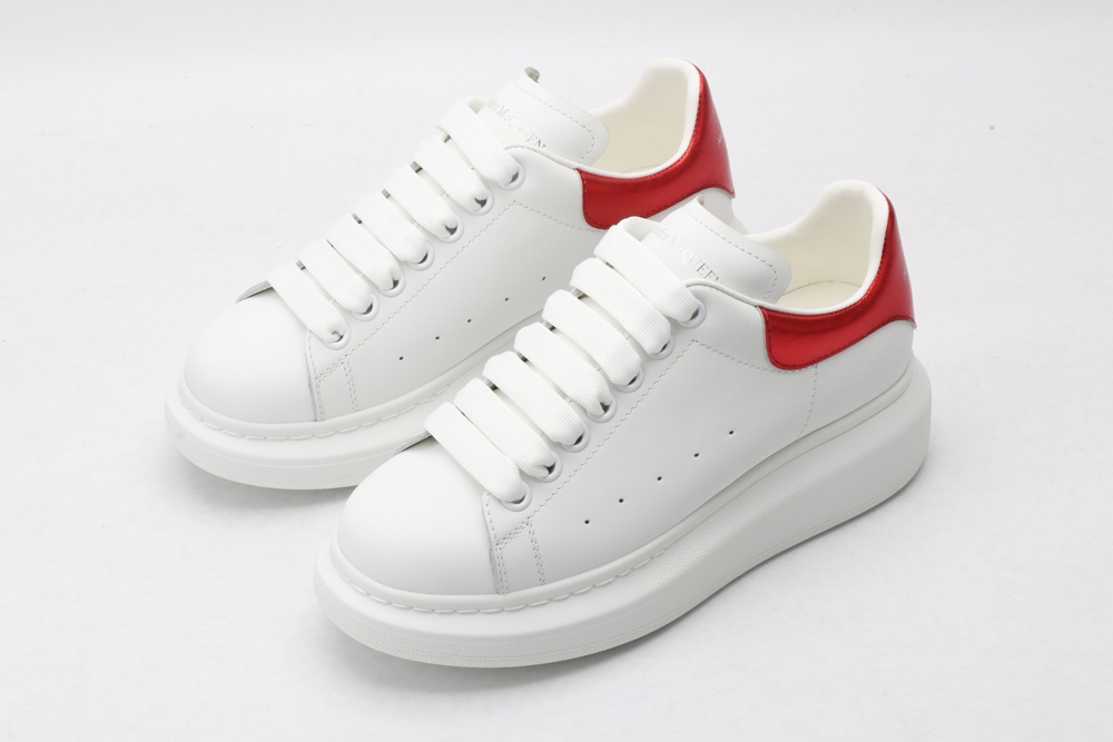 AMQ red foil embellished chunky leather sneakers