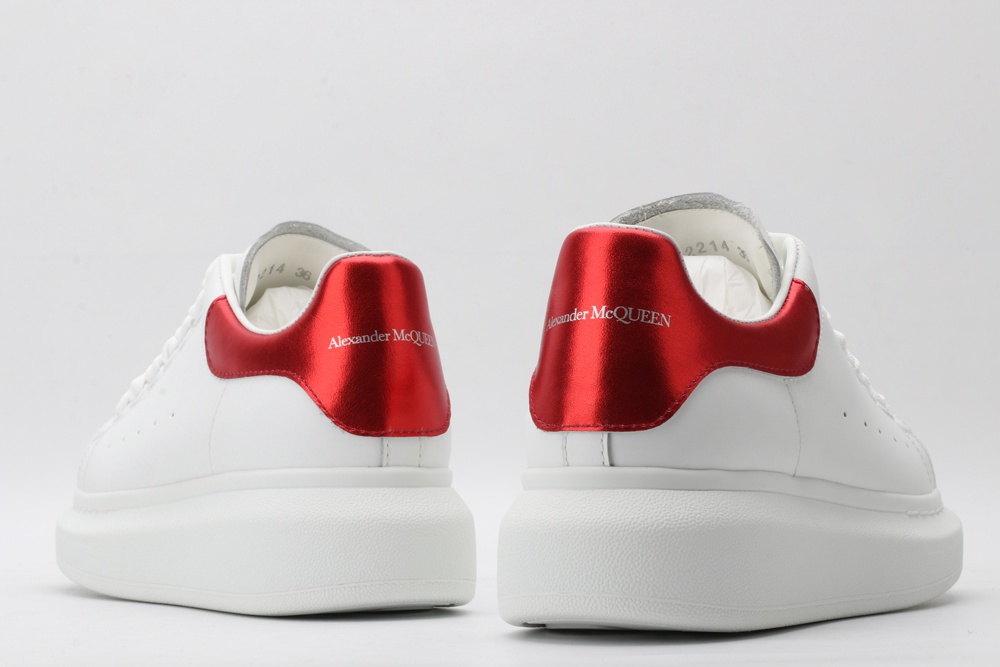 AMQ red foil embellished chunky leather sneakers