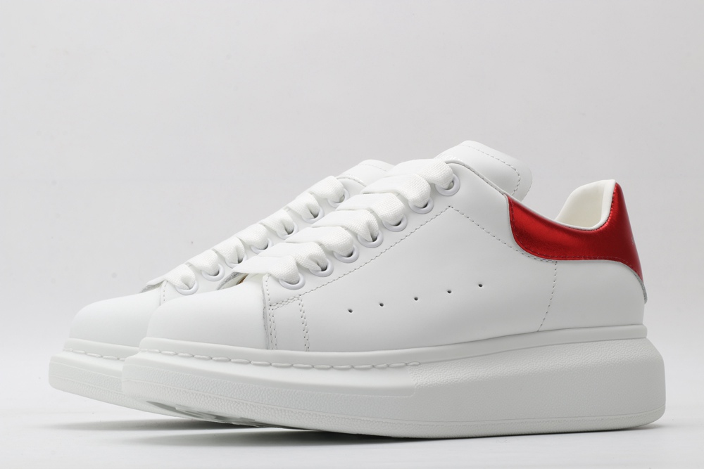 AMQ red foil embellished chunky leather sneakers