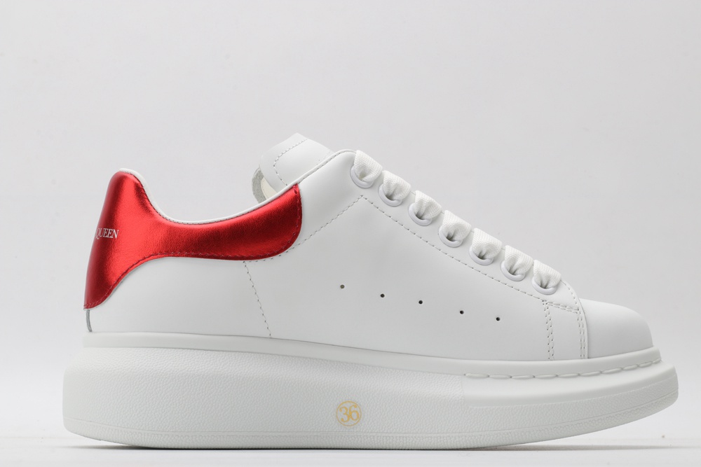 AMQ red foil embellished chunky leather sneakers