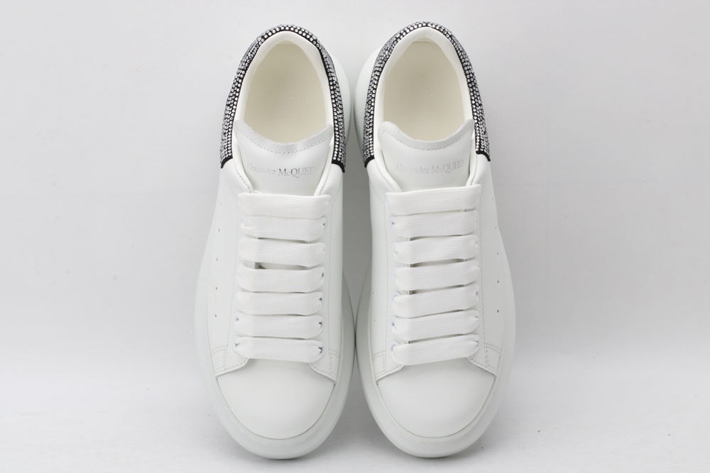 AMQ White & Black Studded Oversized Sneakers