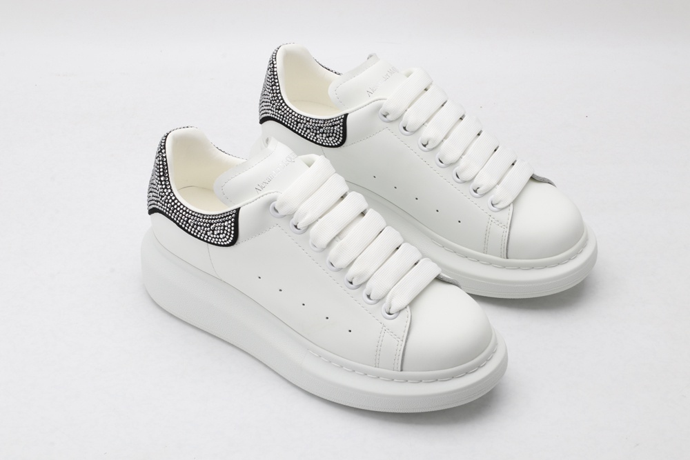 AMQ White & Black Studded Oversized Sneakers