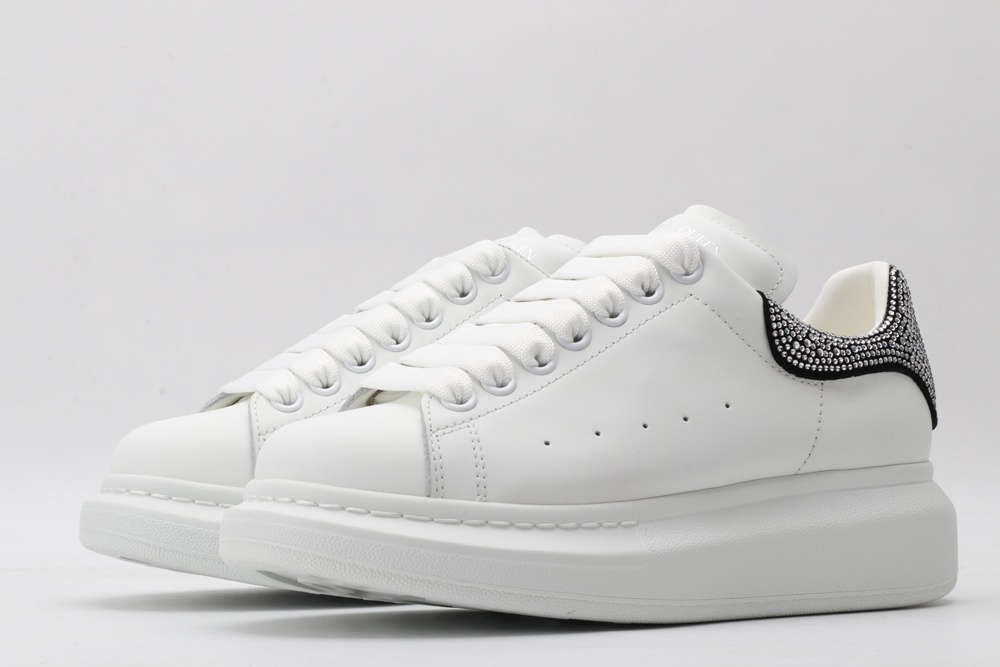 AMQ White & Black Studded Oversized Sneakers