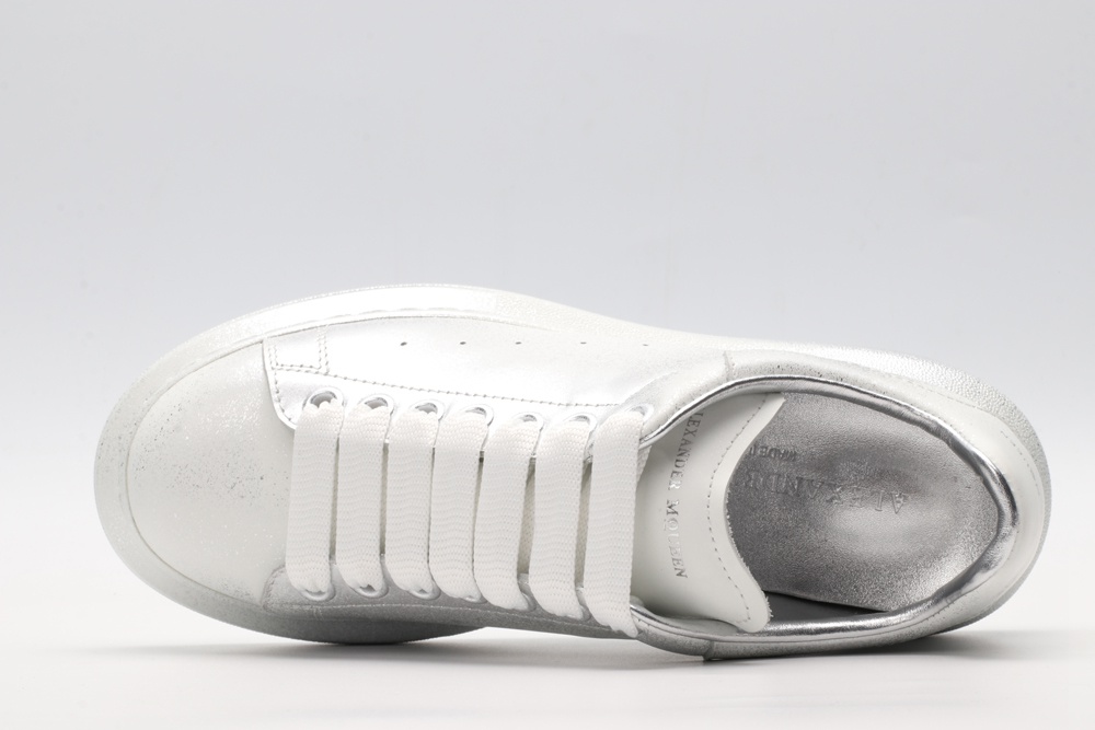 AMQ siL*Ver chunky low-top leather sneakers