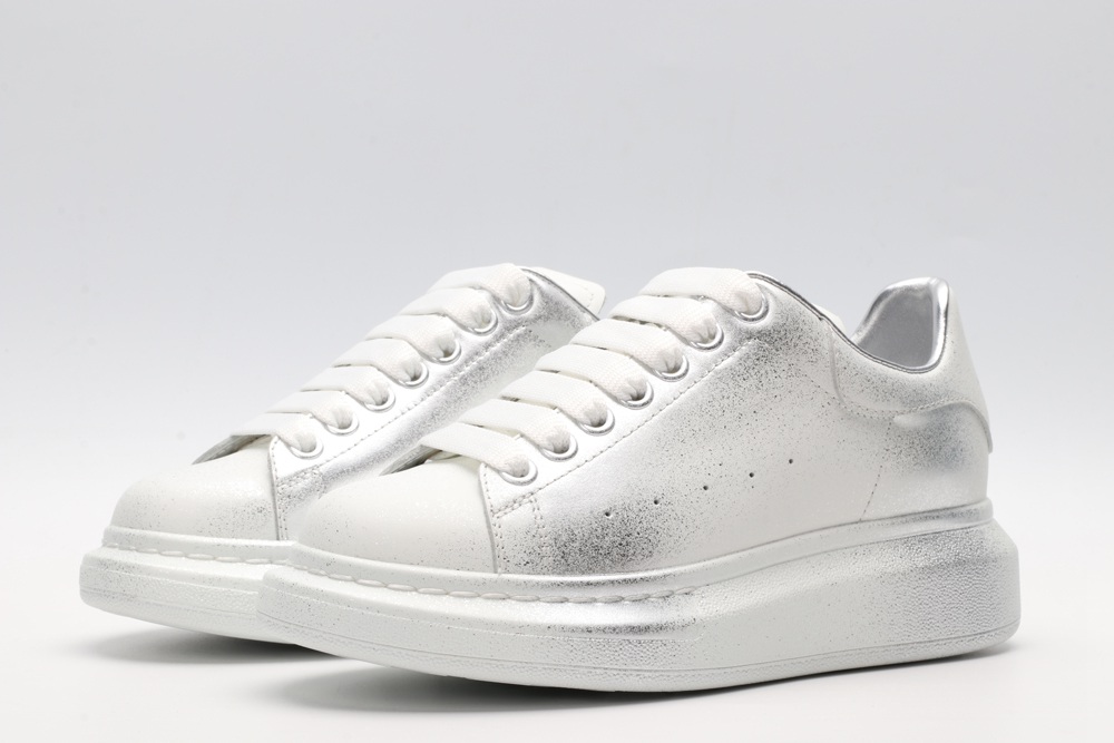 AMQ siL*Ver chunky low-top leather sneakers