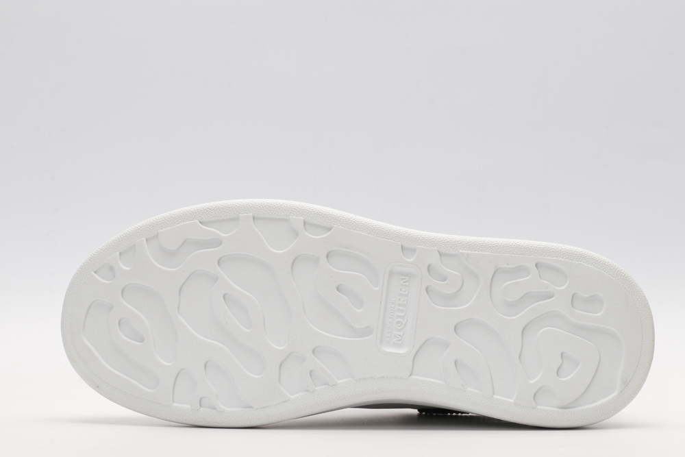 AMQ White & Black Studded Oversized Sneakers