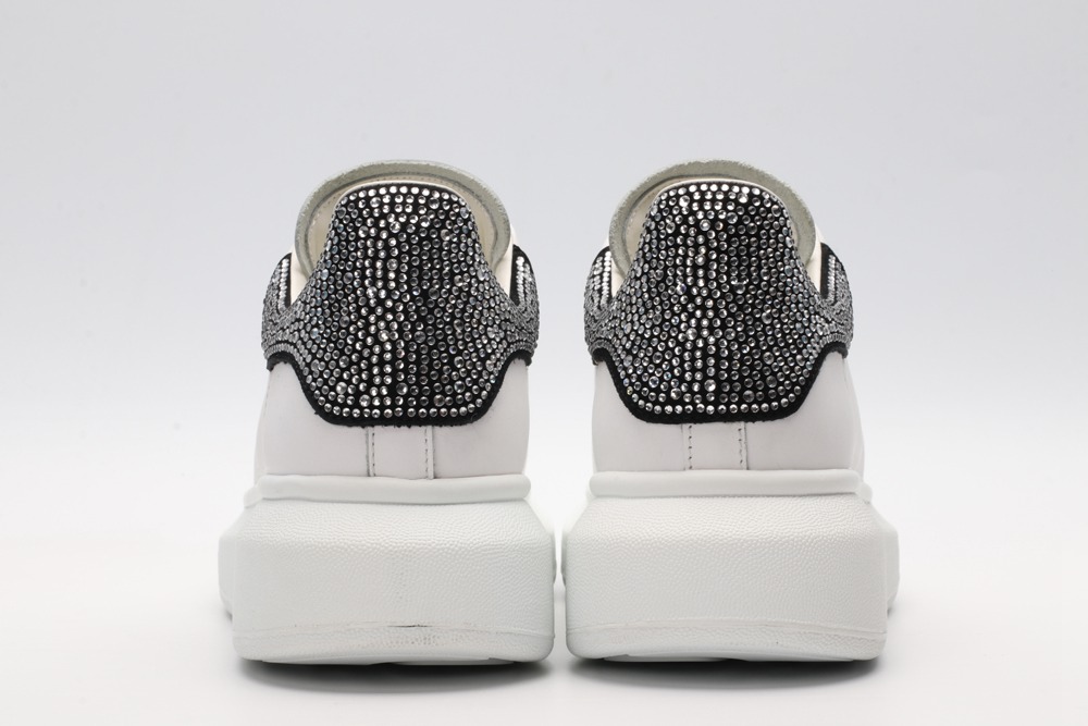 AMQ White & Black Studded Oversized Sneakers