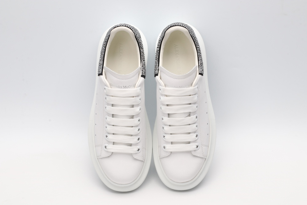 AMQ White & Black Studded Oversized Sneakers