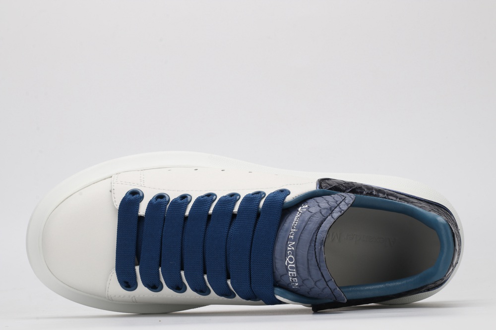 AMQ White & Black Croc Oversized Sneakers