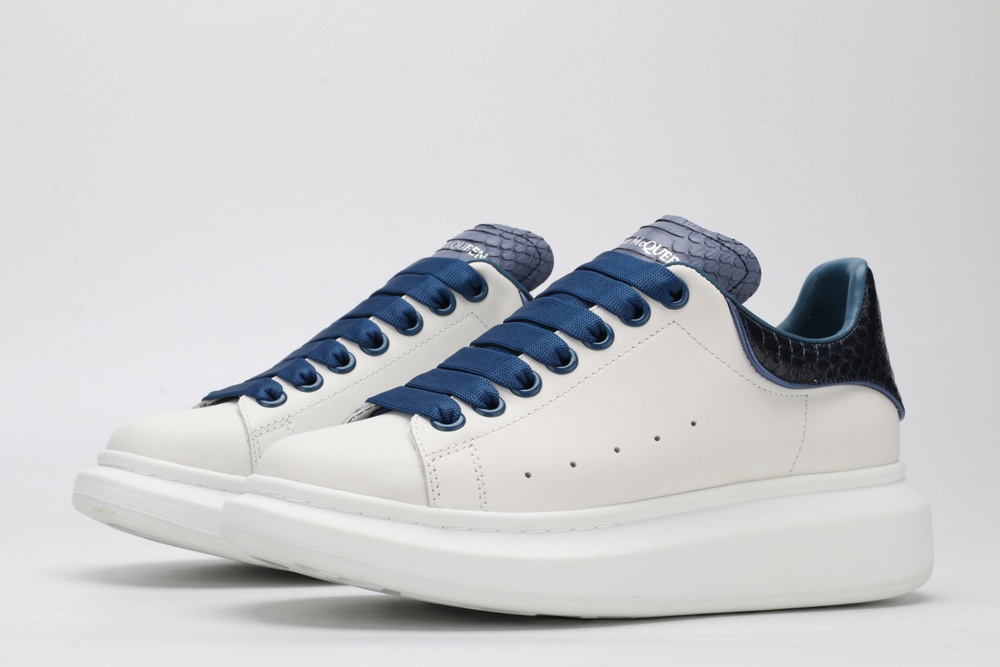 AMQ White & Black Croc Oversized Sneakers