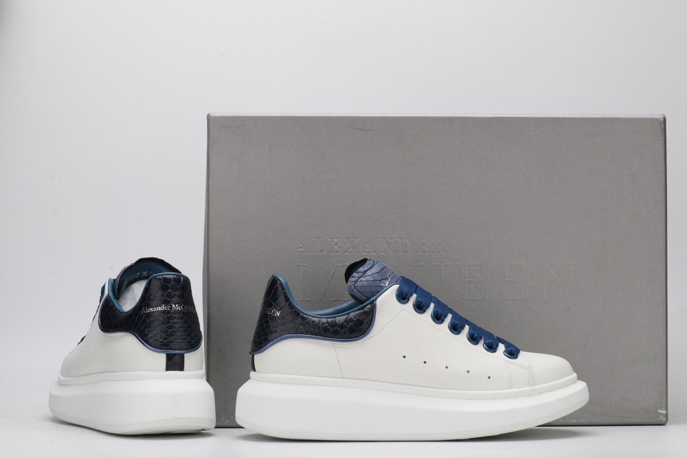 AMQ White & Black Croc Oversized Sneakers