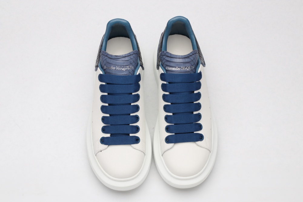 AMQ White & Black Croc Oversized Sneakers