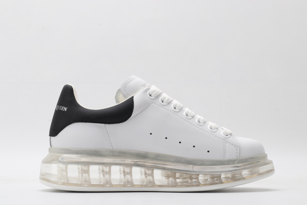 AMQ white oversized sneakers with black heel