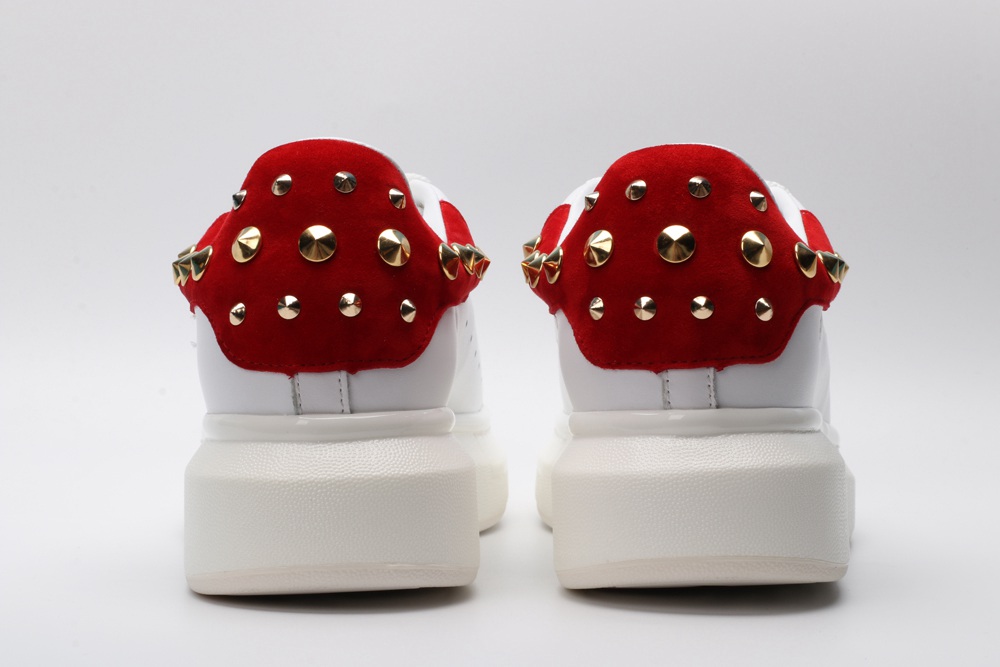 AMQ White Studded Logo Oversized Sneakers