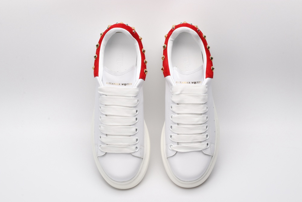 AMQ White Studded Logo Oversized Sneakers