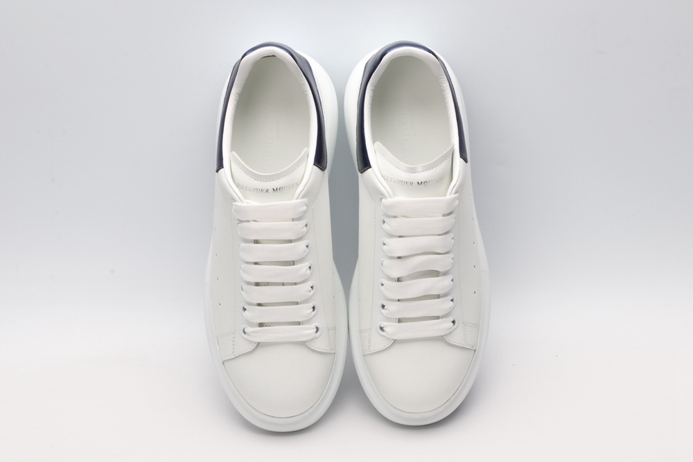 AMQ White & Blue Oversized Sneakers