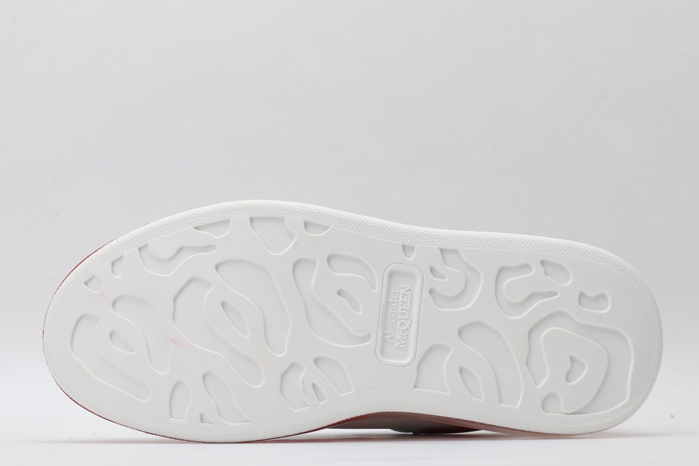 AMQ white oversized sneakers with red heel