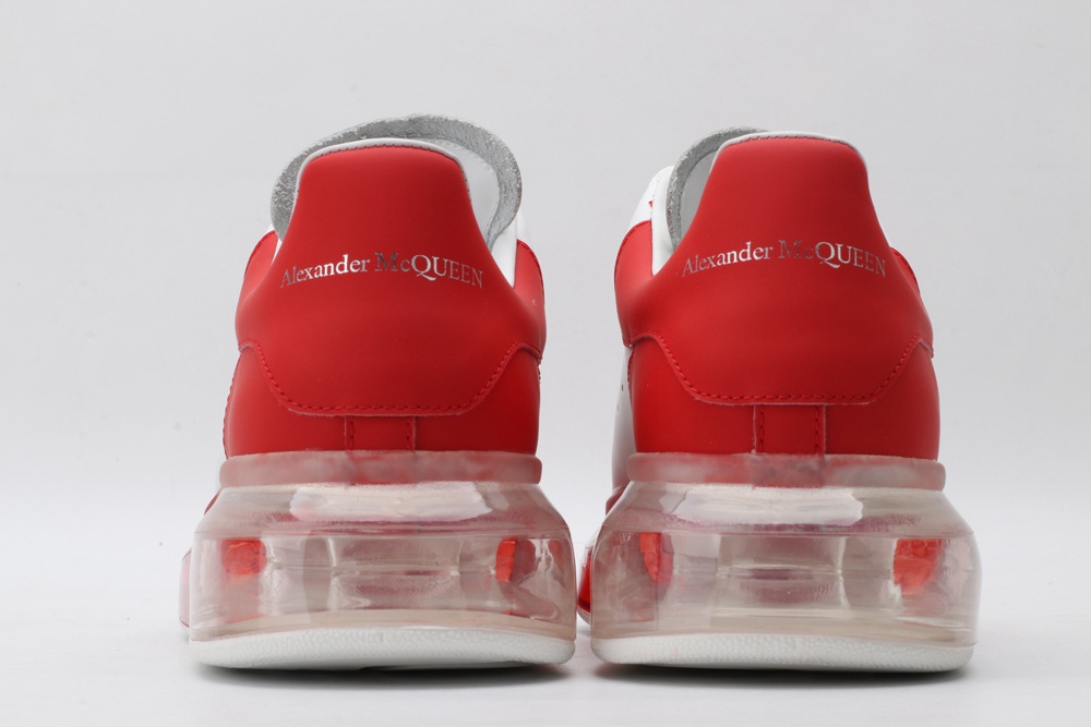 AMQ white oversized sneakers with red heel